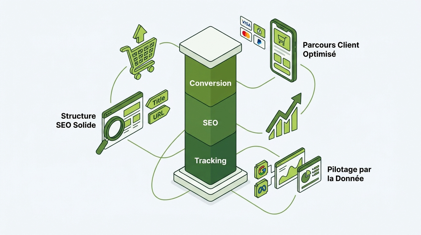 Optimisation de la conversion, du SEO et du tracking pour une boutique en ligne